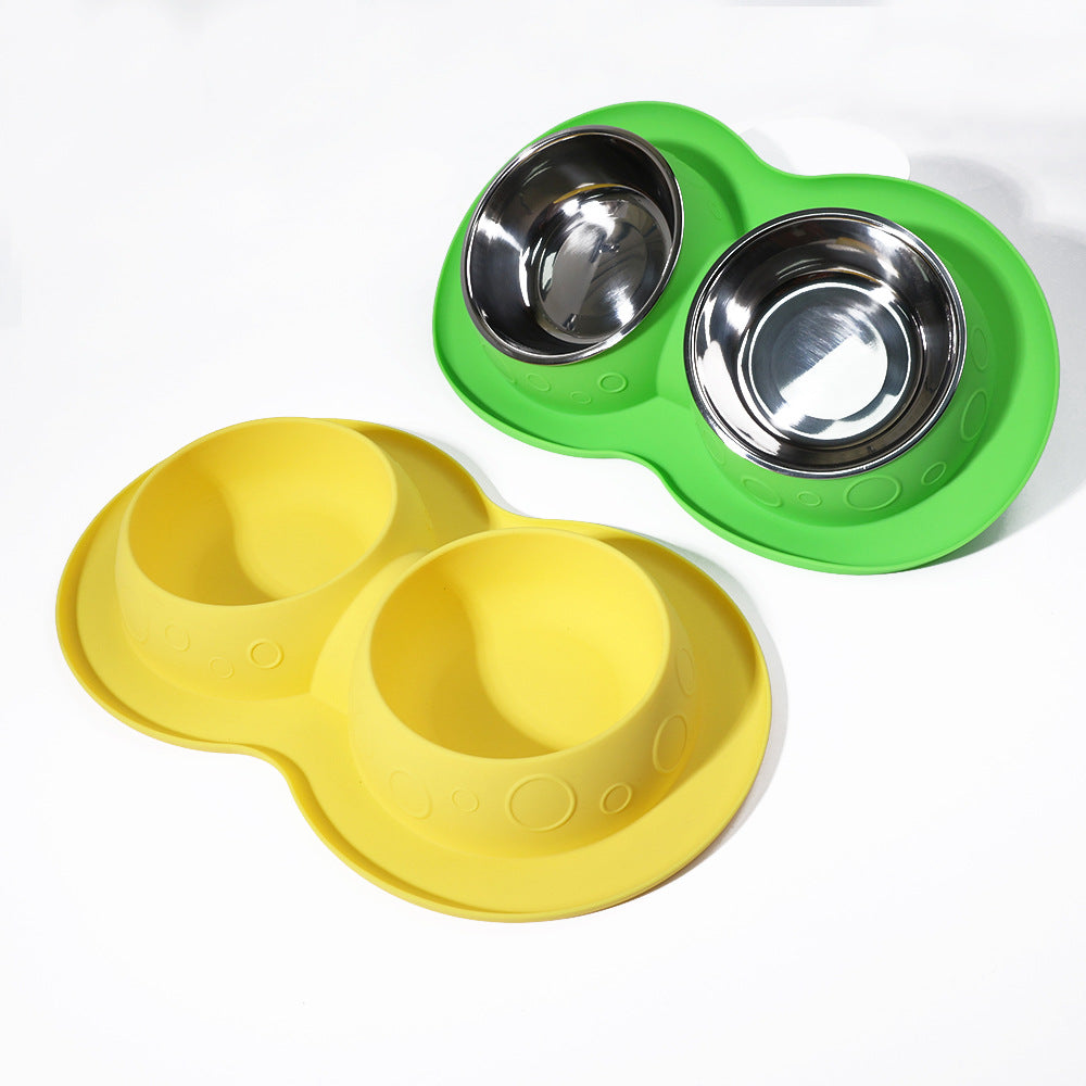 Non-Slip Double Pet Feeding Bowl for Cats & Dogs
