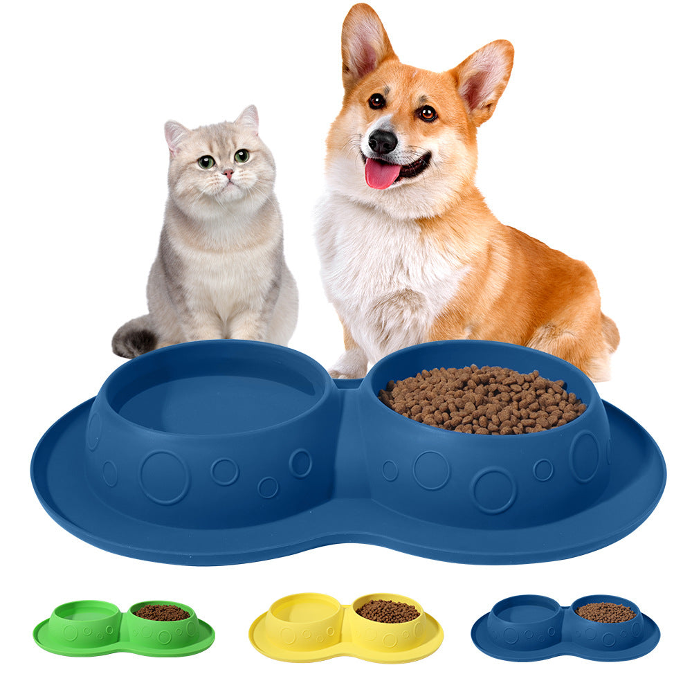 Non-Slip Double Pet Feeding Bowl for Cats & Dogs
